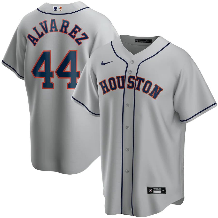 Mens Houston Astros #44 Yordan alvarez Nike Gray Road Replica Player MLB Jerseys->houston astros->MLB Jersey